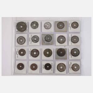 Konvolut Lochmünzen und Zahlungsmittel China