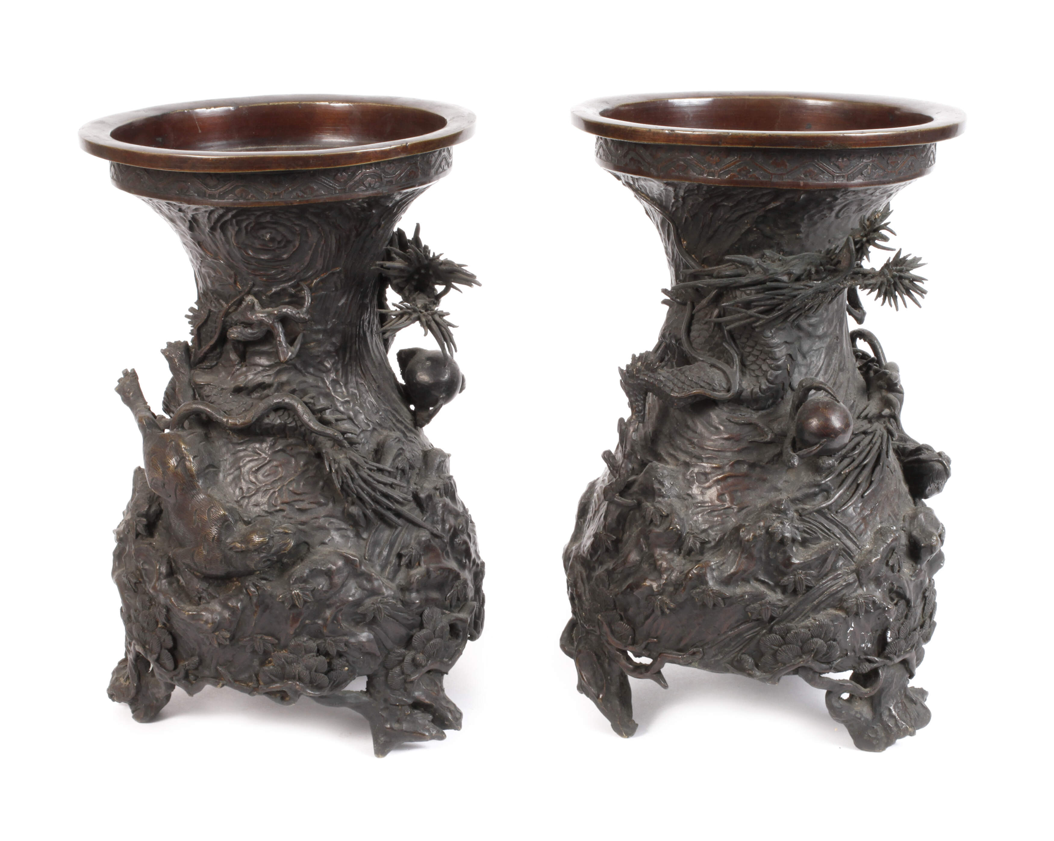 Paar prachtvolle Bronzevasen