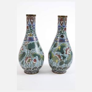 Paar Cloisonnévasen China