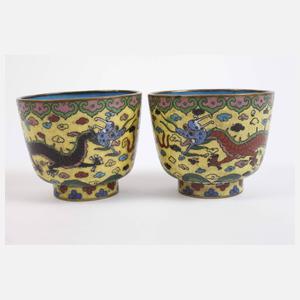 Vier Koppchen Cloisonné