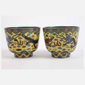 Vier Koppchen Cloisonné