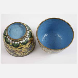 Vier Koppchen Cloisonné