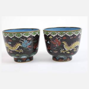 Vier Koppchen Cloisonné