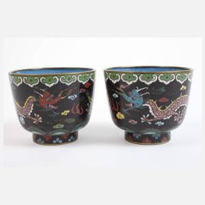 Vier Koppchen Cloisonné