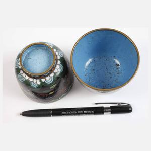 Vier Koppchen Cloisonné
