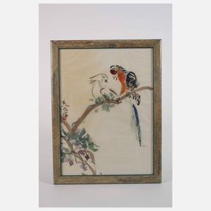 Blütenzweig mit Aras