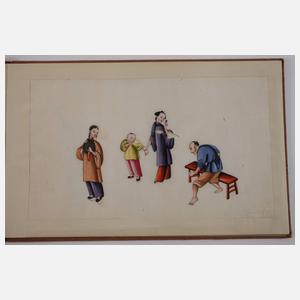 Konvolut Gouachen im Album