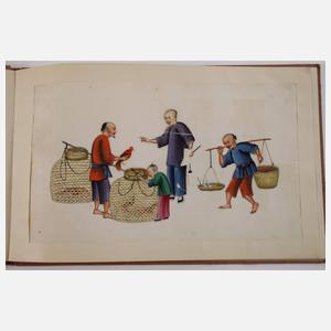 Konvolut Gouachen im Album