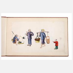 Konvolut Gouachen im Album