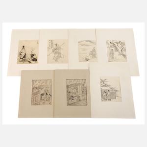 Konvolut Holzschnitte in Mappe