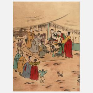 Minhwa mit Genreszene