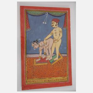 Drei Gouachen Erotika