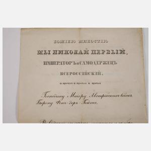 Verleihungsurkunde St.-Anna-Orden an von der Heydte