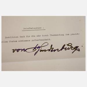 Zwei Autographen Hindenburg