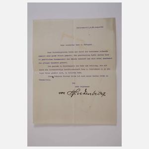 Zwei Autographen Hindenburg