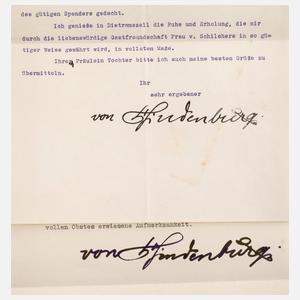 Zwei Autographen Hindenburg