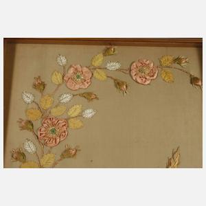 Große Seidenstickerei Jugendstil