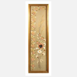 Große Seidenstickerei Jugendstil