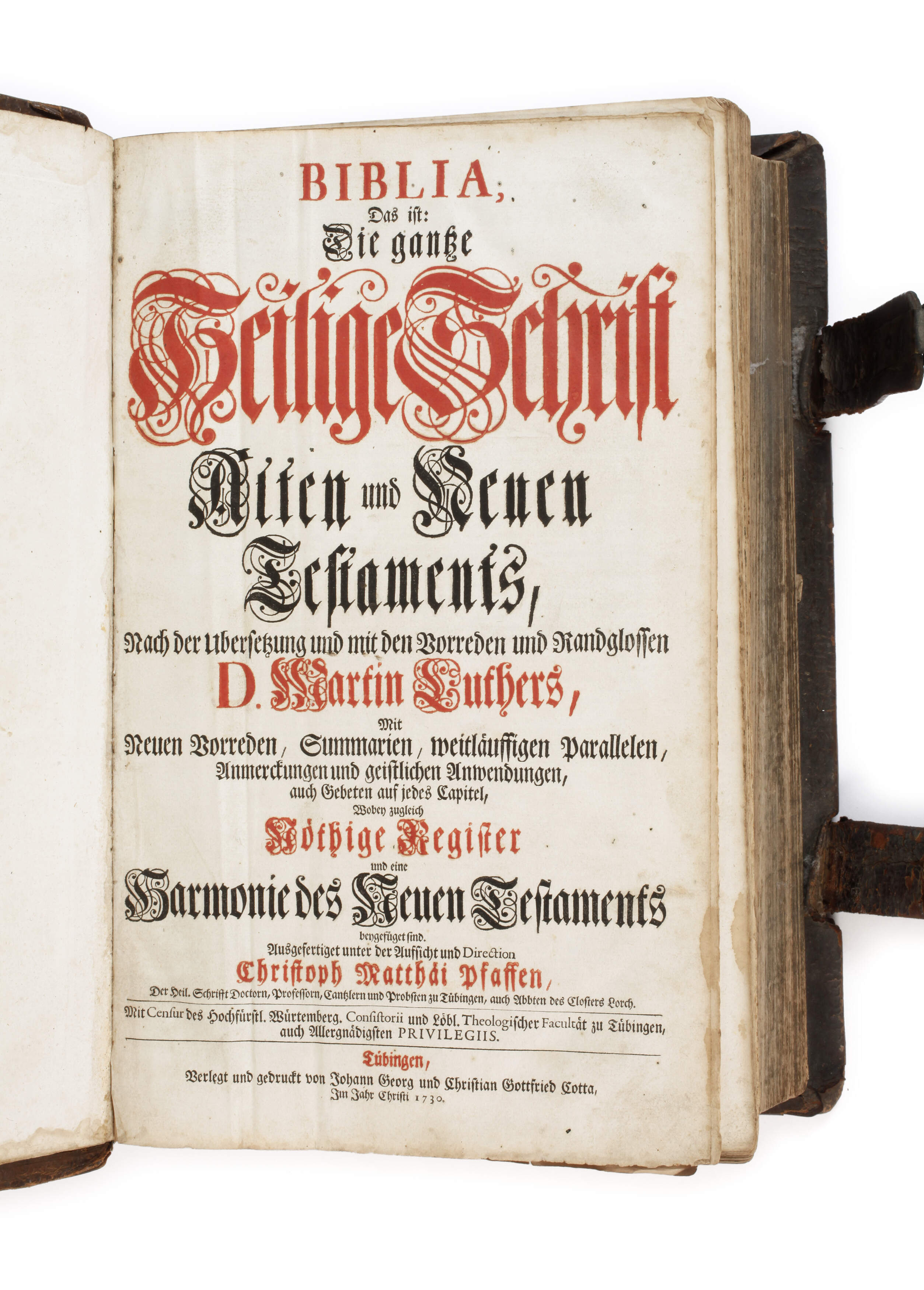 Pfaff-Bibel Tübingen Cotta 1730