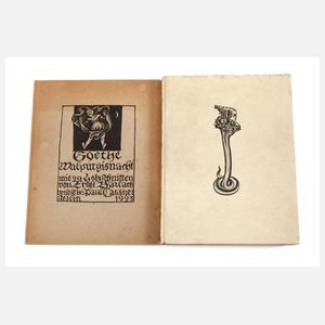 Zwei Illustrierte Kunstdrucke zu Goethe