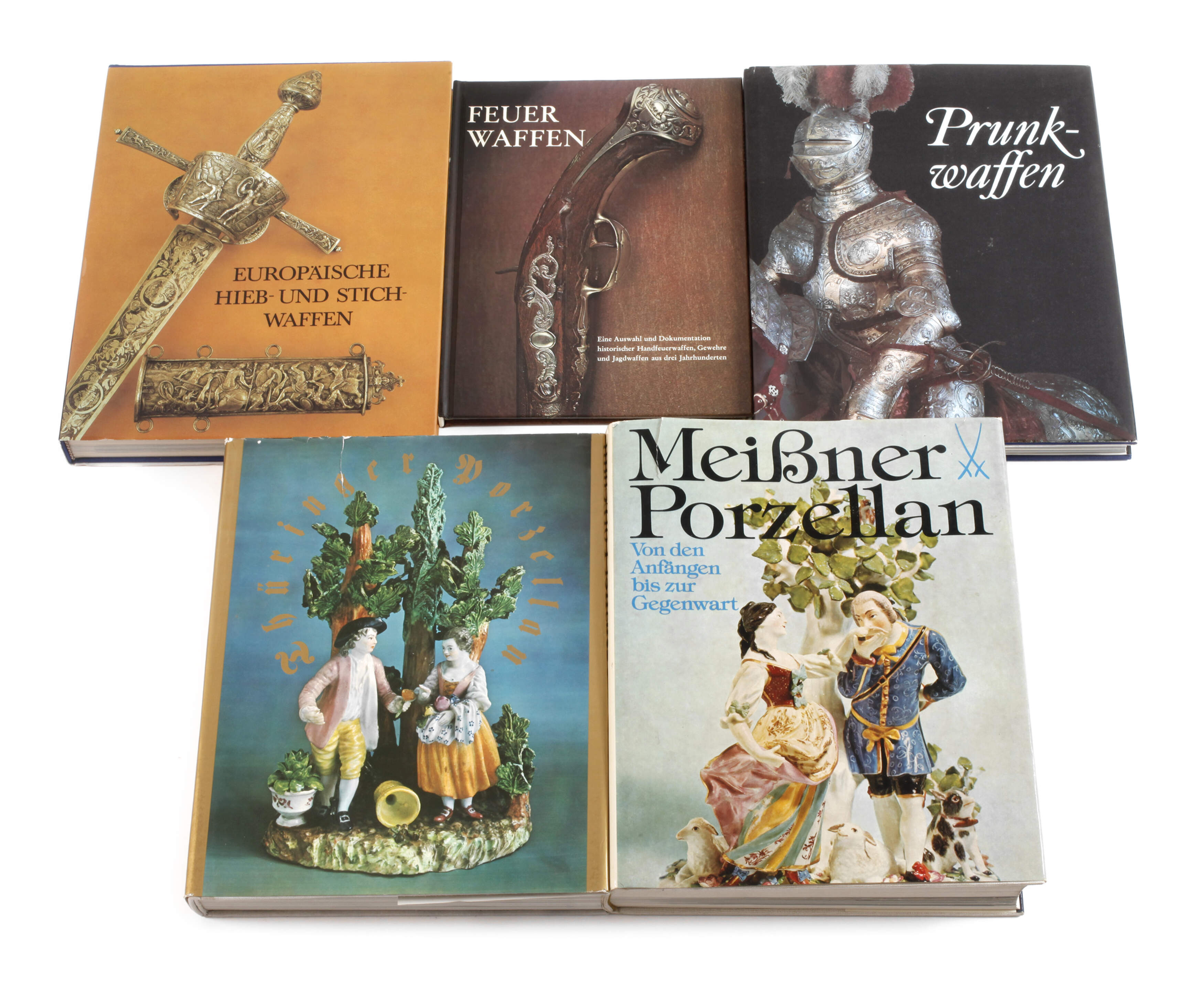 Konvolut Fachliteratur Waffen und Porzellan