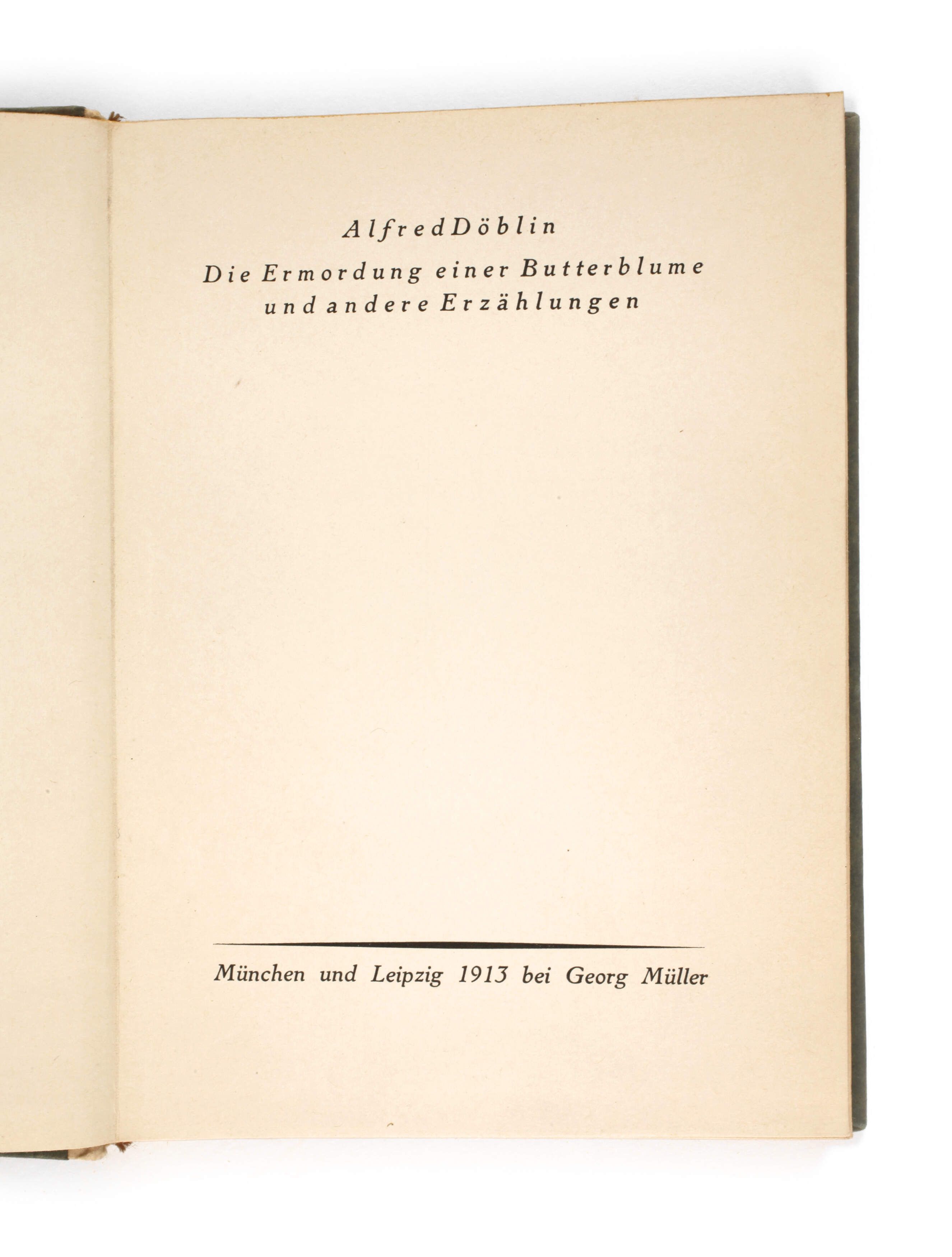 Alfred Döblin, Die Ermordung einer Butterblume