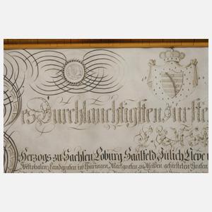 Gesellenbrief eines Gärtners Sachsen-Coburg 1824