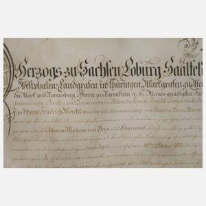 Gesellenbrief eines Gärtners Sachsen-Coburg 1824