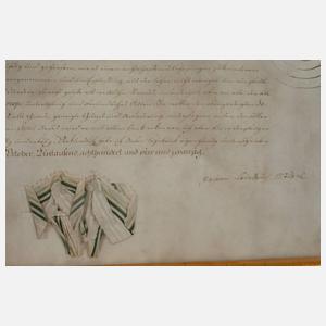 Gesellenbrief eines Gärtners Sachsen-Coburg 1824