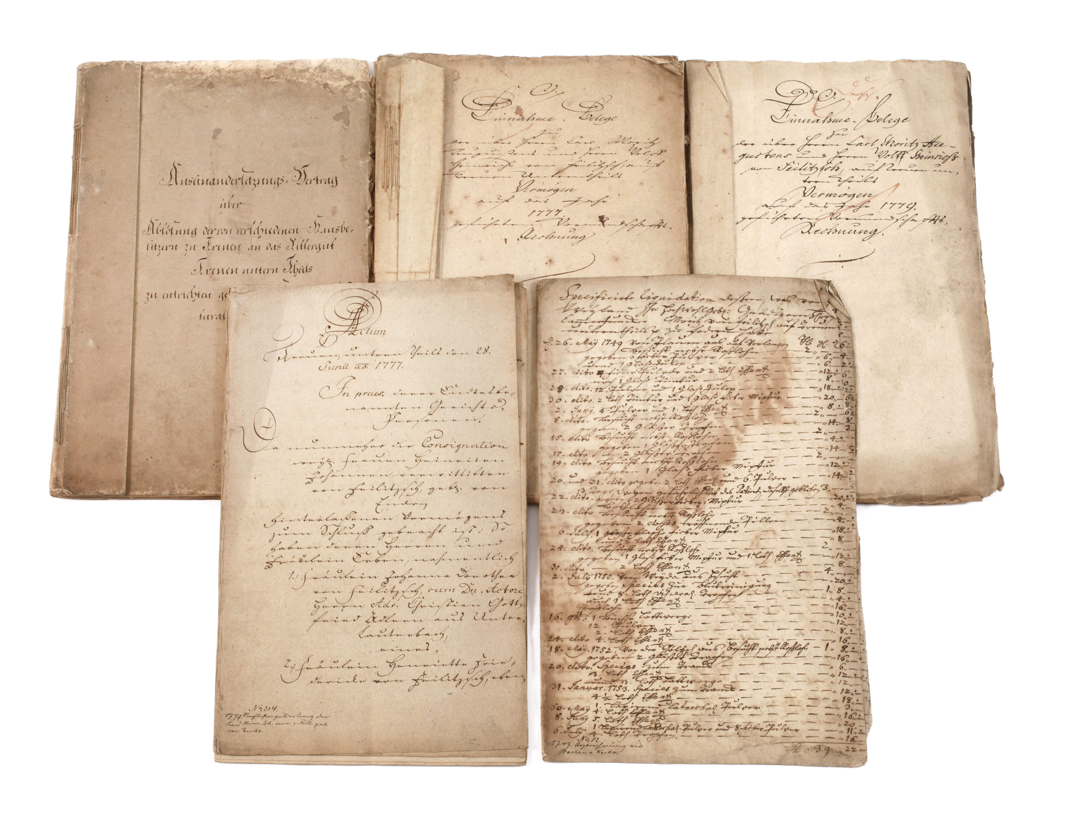 Konvolut historische Belege Rittergut Treuen