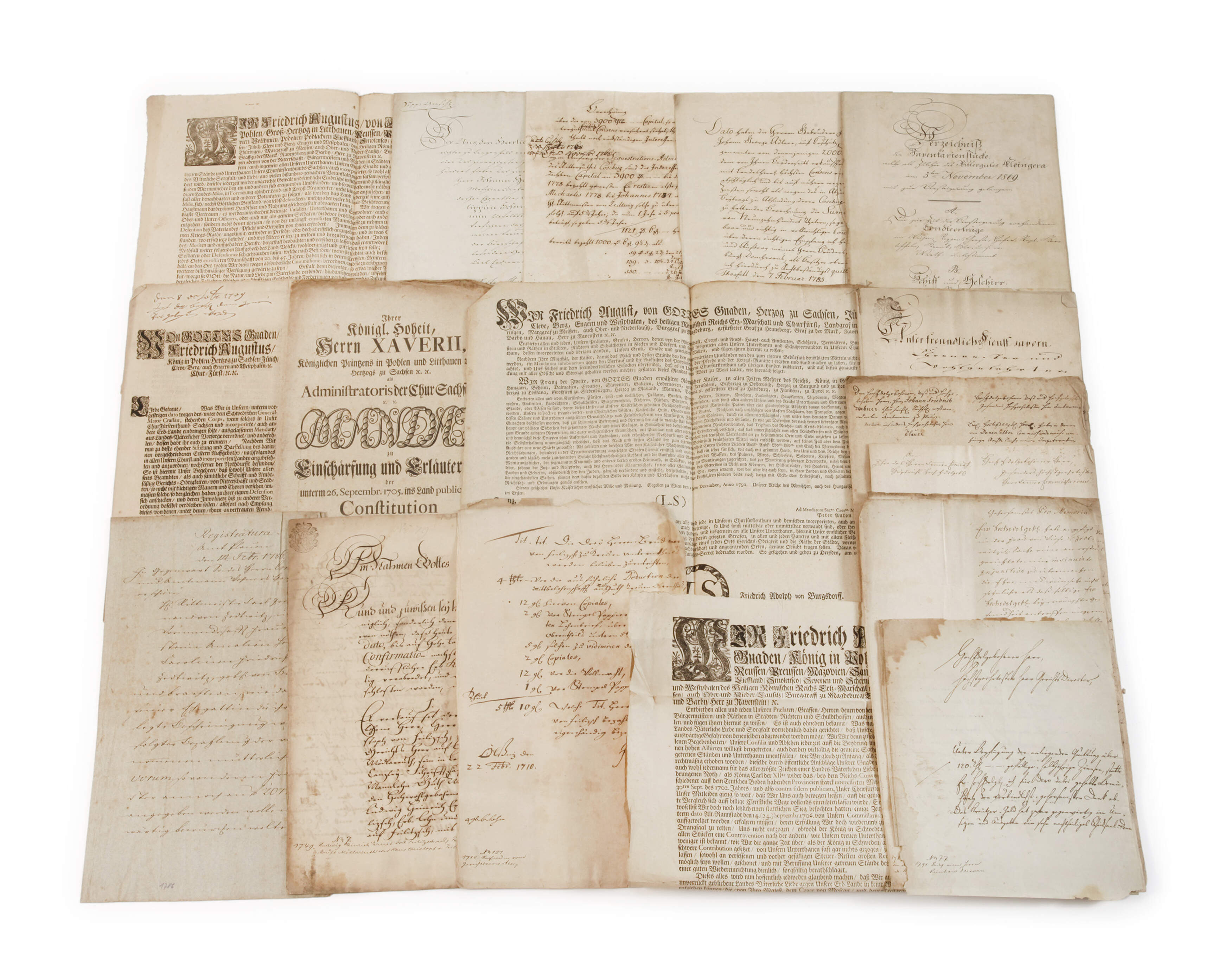 Konvolut historische Belege Sachsen