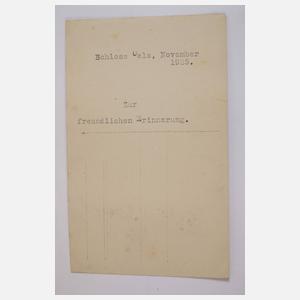 Autograph Kronprinz Wilhelm