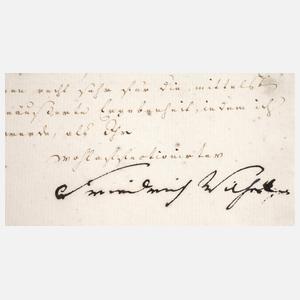 Autograph König Wilhelm II. von Preußen