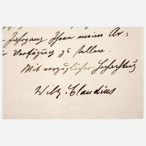 Autograph Wilhelm Claudius