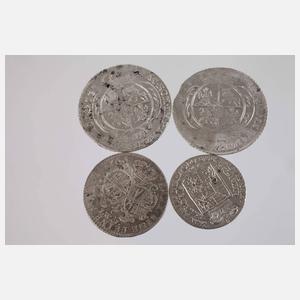 Konvolut Silbermünzen Sachsen und Polen