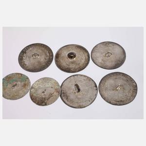 Konvolut historische Silbermünzen als Knöpfe