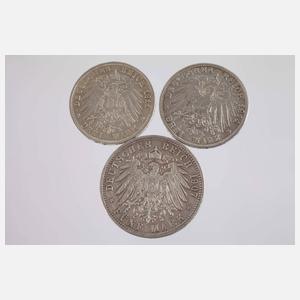 Konvolut Silbermünzen Kaiserreich