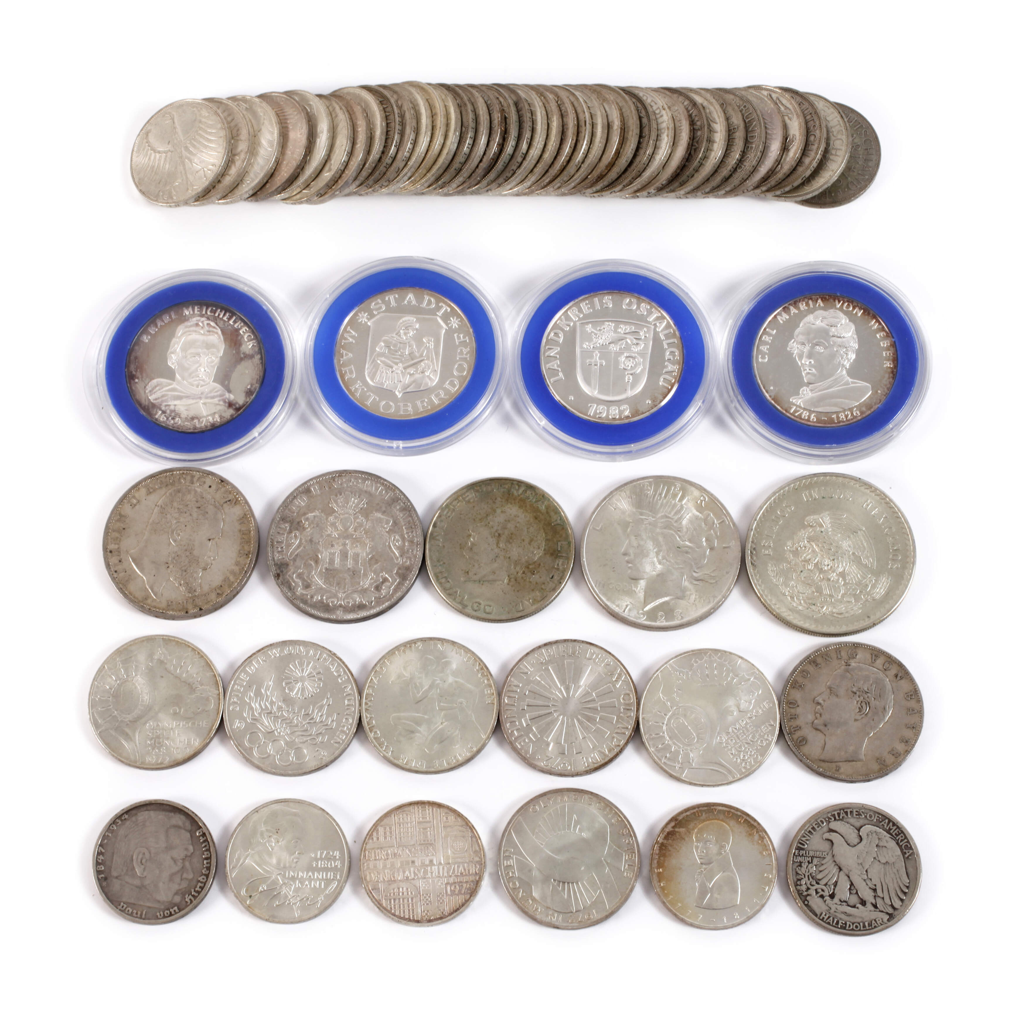 Konvolut Silbermünzen und Medaillen