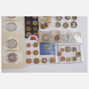 Konvolut Euro Kursmünzsätze und Gedenkmünzen