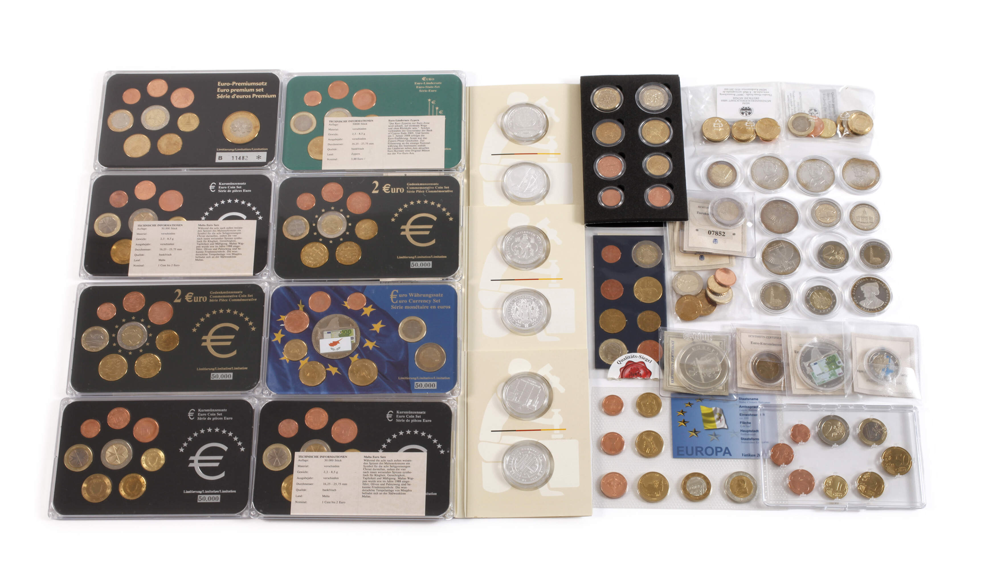 Konvolut Euro Kursmünzsätze und Gedenkmünzen