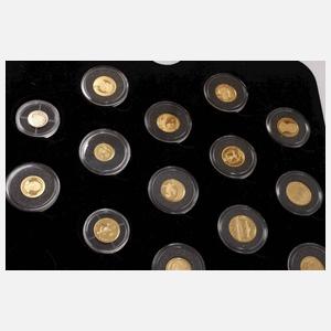 Konvolut Miniatur-Goldmünzen und -medaillen