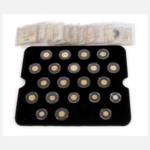 Konvolut Miniatur-Goldmünzen und -medaillen