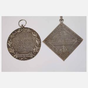 Silberklippe und -medaille Schützengilde