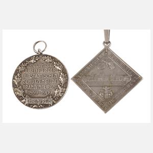 Silberklippe und -medaille Schützengilde