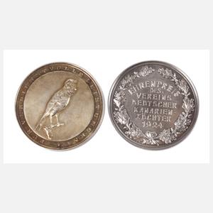 Zwei Silbermedaillen Kanarienzucht