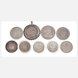 Konvolut Silbermedaillen und -münzen