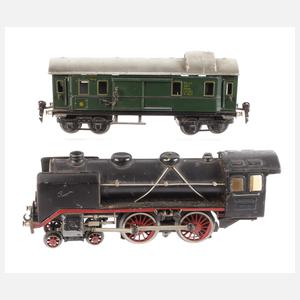 Märklin Schlepptenderlok und Gepäckwagen