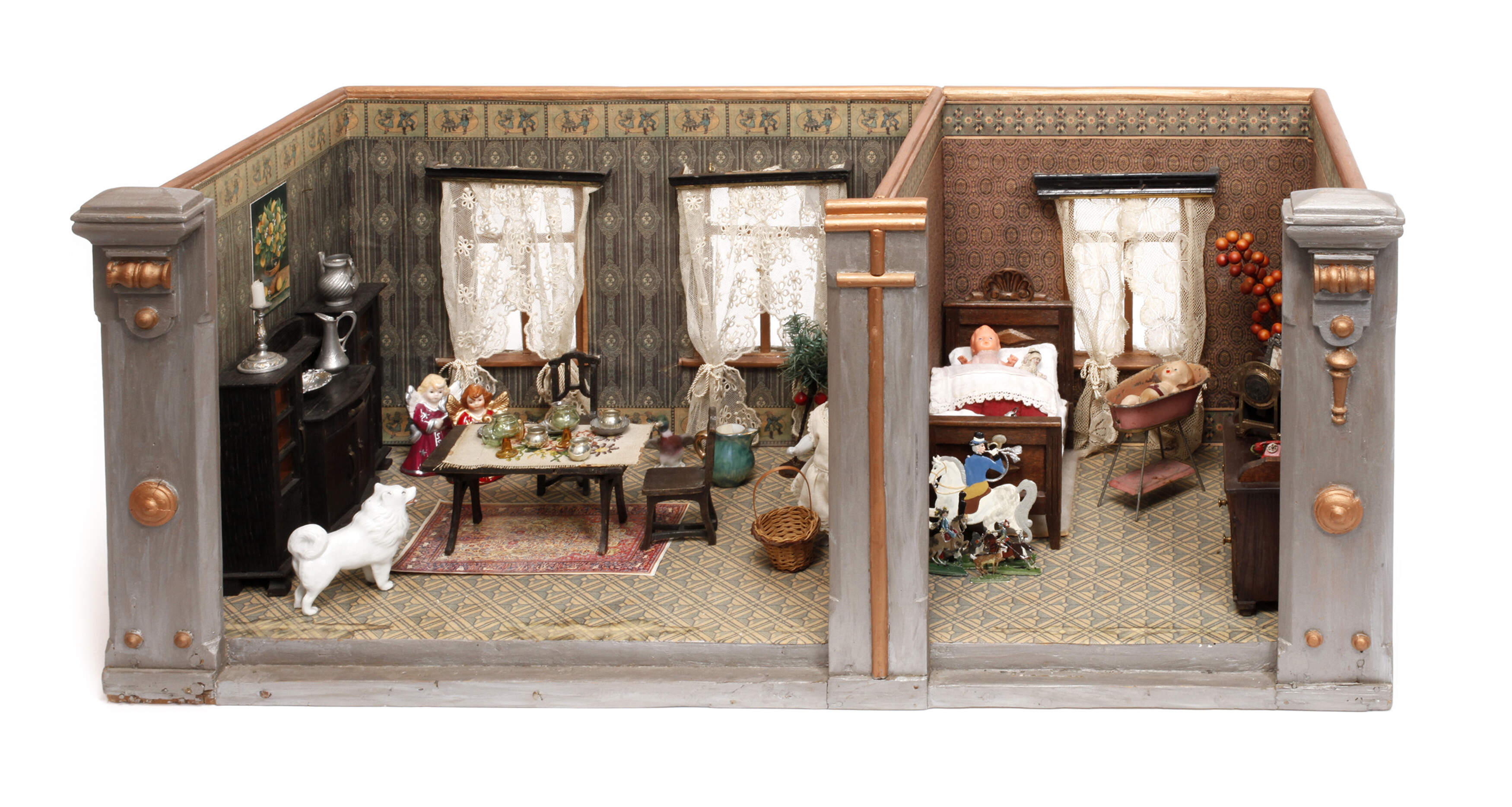 Puppenstube mit Zubehör