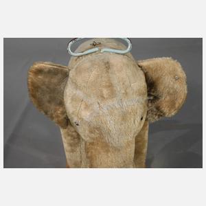 Steiff Elefant als Reittier auf Rädern mit Wippe