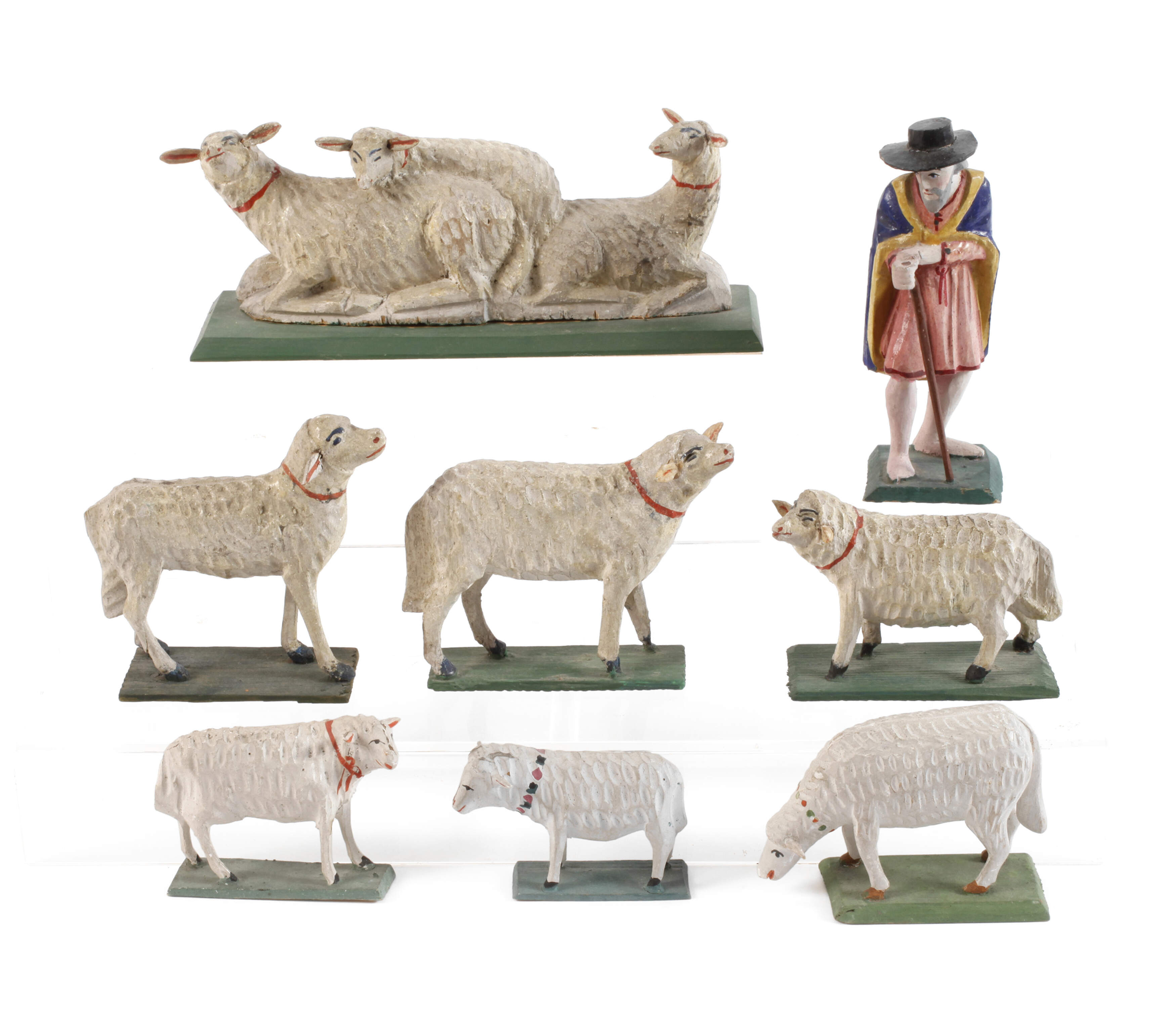 Grulicher Krippenfiguren als Schäfergruppe